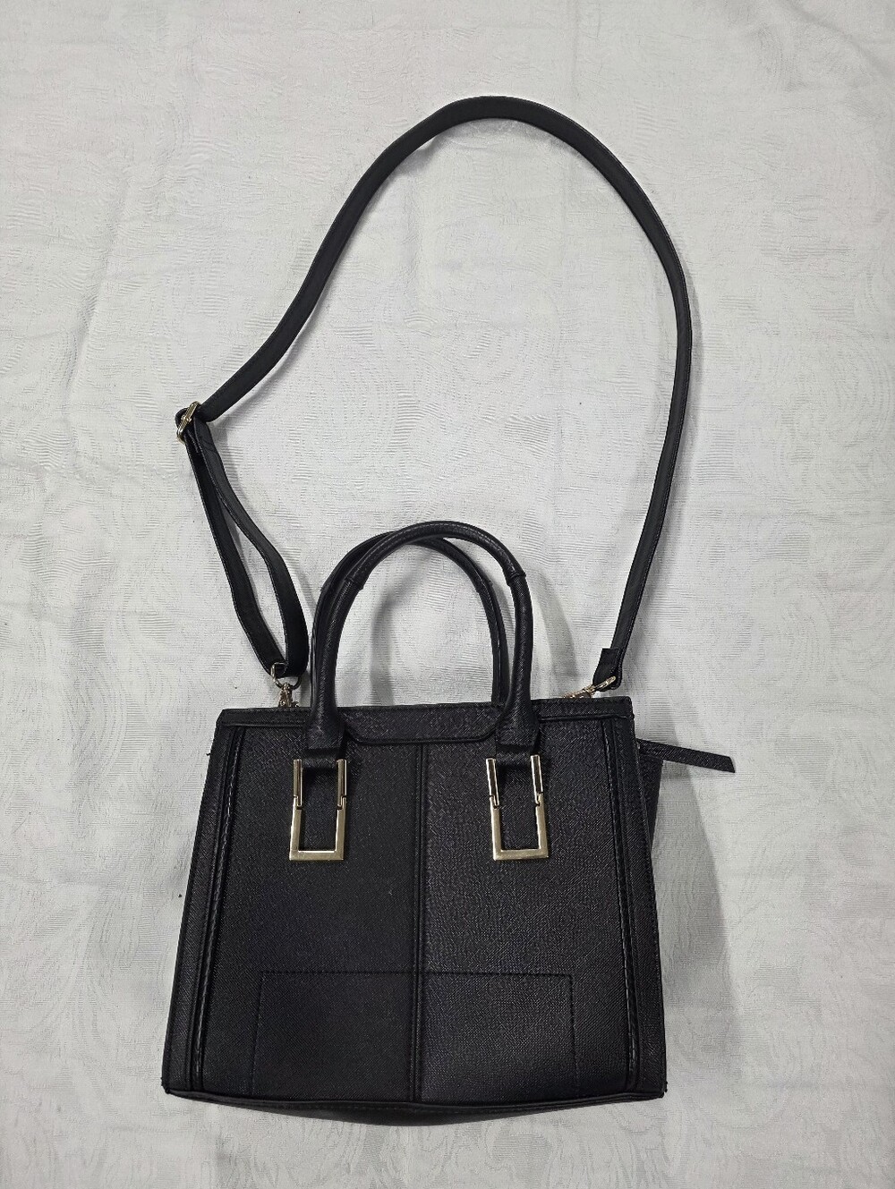🔥 Call It Spring Black Saffiano Satchel Crossbody Bag